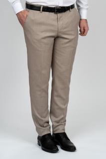 Pantaloni barbati stofa bej-pepit slim fit