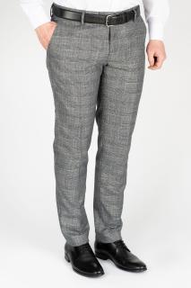 Pantaloni barbati stofa slim gri-caro