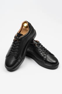 Pantofi barbati casual piele negri CONFORT