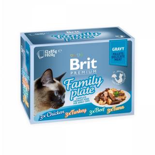 Brit, Hrana umeda pisici, family plate in sos, 12x85g