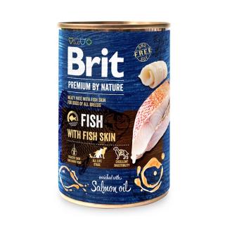 Brit Premium by Nature, Conserva caini, cu peste si piele de peste, 400 g