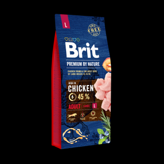 Brit Premium by Nature Hrana uscata pentru caini ,Adult L, cu pui, 15 kg