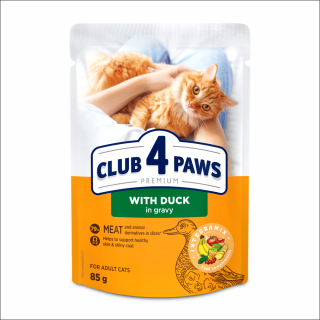 Club 4 Paws, Hrana umeda pentru pisici, rata in sos, 24x85g