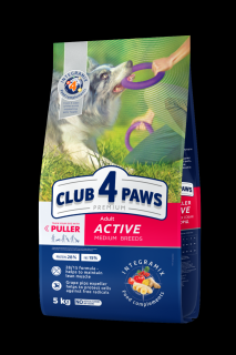 Club 4 Paws Hrana uscata caini activi de talie medie, 5kg