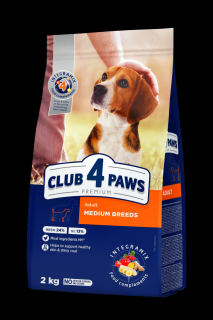 Club 4 Paws Hrana uscata caini de talie medie, 2kg