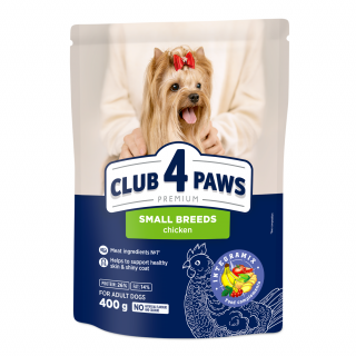 Club 4 Paws Hrana uscata caini de talie mica, cu pui,  0.4 kg