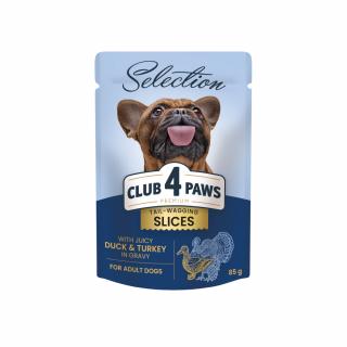 Club 4 Paws Premium Plus Selection Hrana pentru caini adulti de talie mica -Bucati de rata si curcan in sos,12x85g