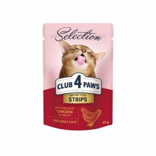 Club 4 Paws Premium Selection Hrana umeda pentru pisici - Stripsuri de pui in sos, 12x85g