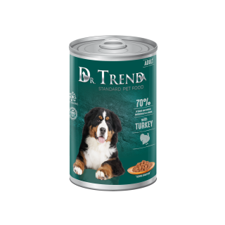 Dr.Trend Conserve caini adulti, carne de curcan, 8x1250g