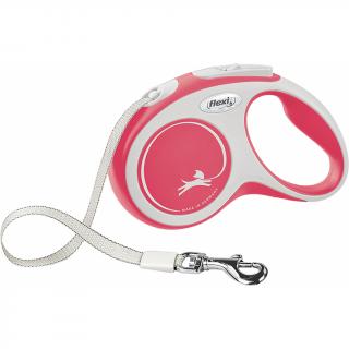 Flexi New Comfort, S Tape,  lesa retractabila, 5m, rosu