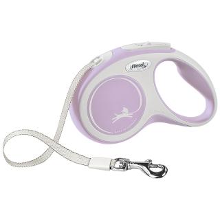 Flexi New Comfort, S Tape,  lesa retractabila, 5m, roz