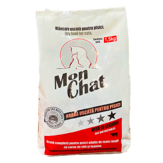 Mon Chat, Hrana uscata, pisici, vita, 1.5kg