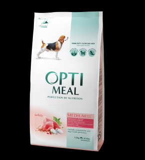 Optimeal Hrana uscata caini de talie medie - Curcan 1,5kg