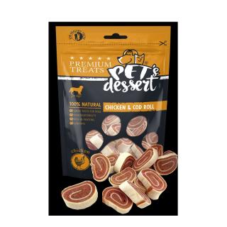 Pet s Desert, Recompense pentru caini, Dog ChickenCod Roll 80g LSC-37, 80 g