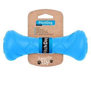 PitchDog, Gantera din spuma pentru caini, 19x7cm, albastru