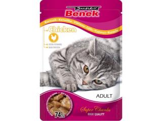 Super Benek Premium, Hrana umeda pentru pisici adulte, cu pui in sos, 24x100g