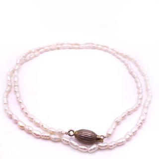 Colier Vintage Perle si Argint Aurit