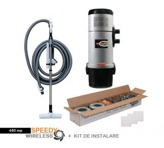 Pachet 450 mp Aspirator Speedy cu Kit de accesorii wireless si Kit de instalare