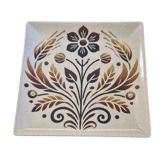 Farfurie desert motiv traditional    Spic de grau