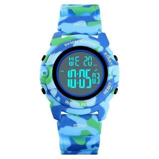 Ceas pentru copii Skmei Digital Sport Casual Fashion Stil Army Militar Camuflaj Turcoaz