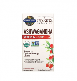 Ashwagandha Stress  Mood MyKind Organics 60 Tablete - Garden of Life
