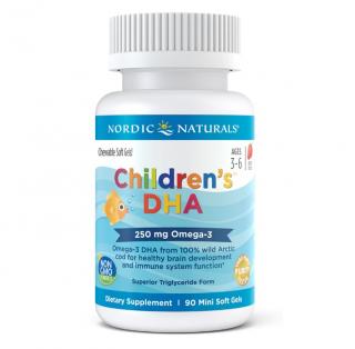 Children s DHA 250mg Omega-3 Capsuni  3-6 ani 90 capsule moi - Nordic Naturals