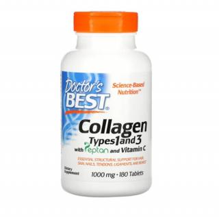 Collagen Types 1 and 3 with Peptan and Vitamin C 1000 mg 180 Tablete - Doctor s Best