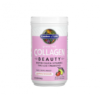 Grass Fed Collagen Beauty Strawberry Lemonade 270g - Garden of Life