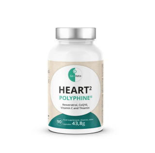 Heart2 Polyphine Resveratrol, CoQ10, Vitamin C and Thianin 90 capsule - GO-Keto