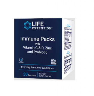 Immune Packs with Vitamin C  D, Zinc and Probiotic 30 plicuri - Life Extension