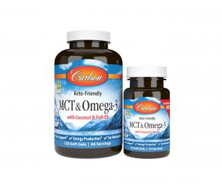 Keto-Friendly MCT  Omega-3 with Coconut  Fish Oil 120 + 30 capsule moi - Carlson