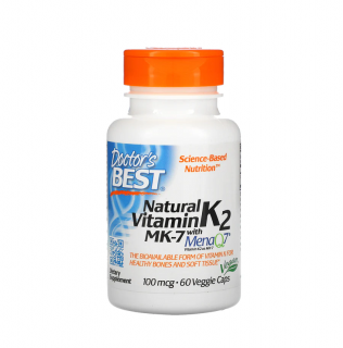 Natural Vitamin K2 MK-7 with MenaQ7 100mcg 60 Capsule - Doctor s Best