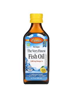 Norwegian The Very Finest Fish Oil Lemon Flavor 1600mg 200ml - Carlson