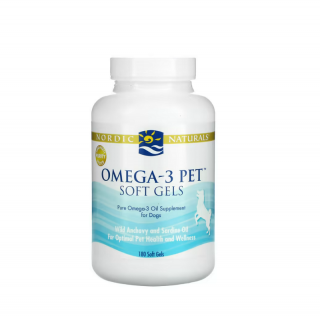 Omega-3 Pet pentru caini180 Soft Gels - Nordic Naturals
