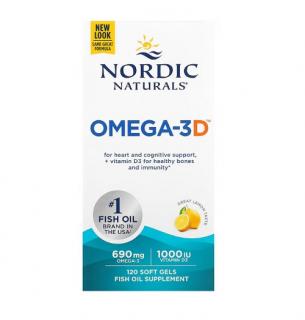 Omega-3D Lemon 120 Soft Gels - Nordic Naturals