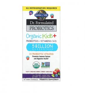 Organic Kids+ Dr. Formulated Probiotics Berry Cherry 30 Capsule masticabile - Garden of Life