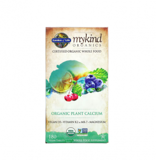 Organic Plant Calcium MyKind Organics 180 Tablete - Garden of Life