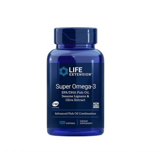 Super Omega-3 Fish Oil Sesame Lignans  Olive Extract 120cps - Life Extension