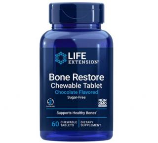 Supliment Alimentar Bone Restore 60 tablete masticabile cu gust de Ciocolata, Fara Zahar - Life Extension