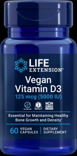 Supliment Alimentar Vegan Vitamin D3 125mcg 5000UI 60 capsule - Life Extension