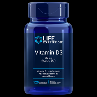 Supliment Alimentar Vitamin D3 3000IU 120 capsule - Life Extension