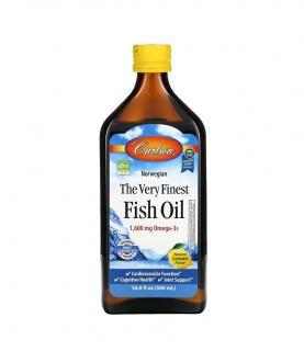 The Very Finest Fish Oil Lemon Flavor 1.600mg Omega-3 500ml - Carlson