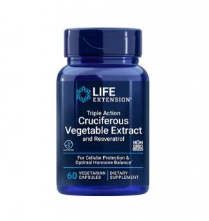 Triple Action Cruciferous Vegetable Extract and Resveratrol 60capsule - Life Extension