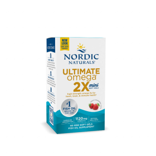 Ultimate Omega 2X Strawberry 1120mg 60 Mini Soft Gels - Nordic Naturals