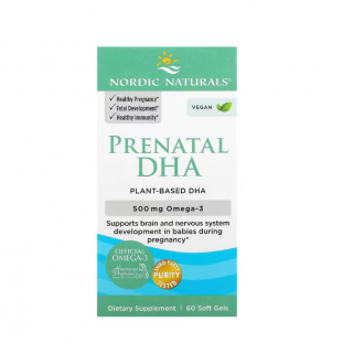 Vegan Prenatal DHA 250mg 60 SoftGels - Nordic Naturals