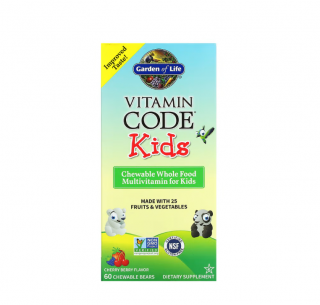 Vitamin Code Kids Chewable Whole Food Multivitamin Cherry Berry 60 Ursuleti - Garden Of Life
