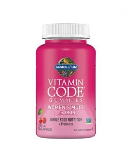 Vitamin Code Women s Multi with Iron + Probiotics 90 jeleuri Cherry Flavor - Garden Of Life