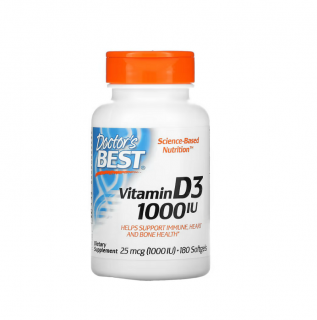 Vitamin D3 25mcg 1000IU 180 Softgels - Doctor s Best