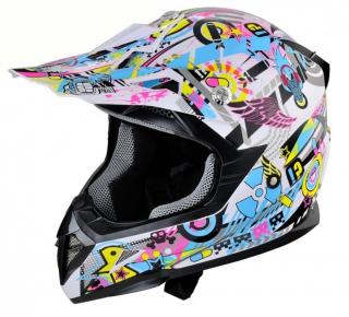 Casca moto integrala HECHT 51915, design modern, graffiti, marimea L (59-60 cm)