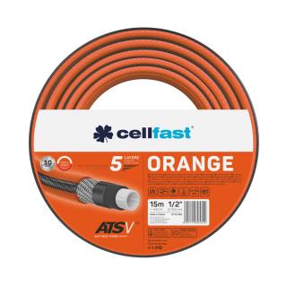 Furtun pentru gradina Cellfast ORANGE cu 5 straturi, 1 2  , Armat, 15m, protectie UV, antirasucire